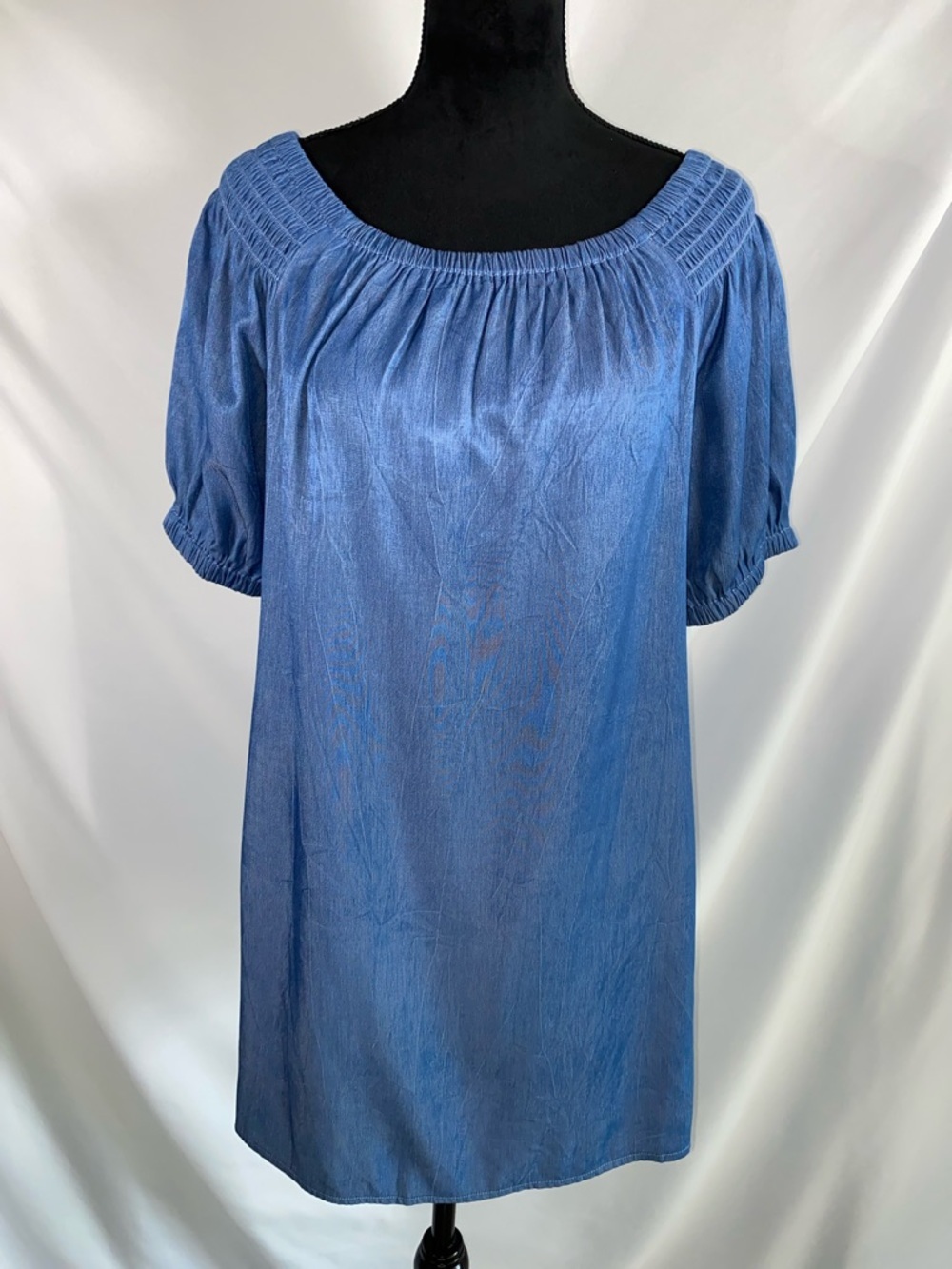 Select Trend Blue Boho Tunic Top L Off-Shoulder